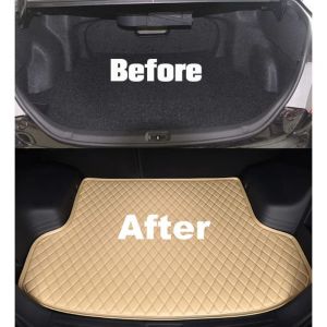 7D Car Trunk/Boot/Dicky PU Leatherette Mat for Ameo  - Beige